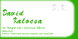 david kalocsa business card