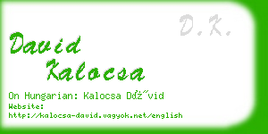 david kalocsa business card